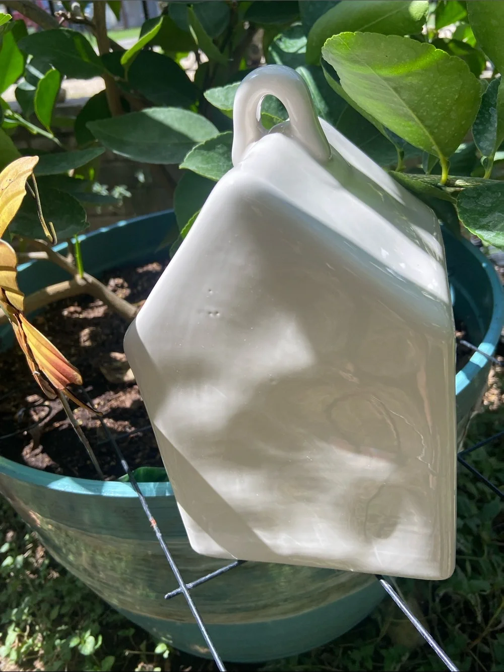 Rae Dunn White Ceramic Birdhouse 'Baby Bird'